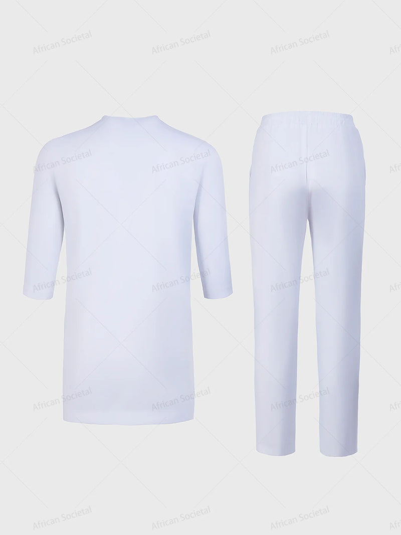 Nigeria South African Traditional Men'S Clothing 2024 New In  Oversized Shirts And Pants 2-Piece Suit Men'S Clothes Vacation Set