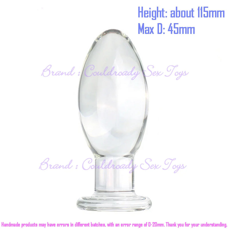 55mm cristal dourado grande vidro anal plug buttplug vibrador massageador de próstata feminino masturbação erótica brinquedos sexuais adultos para homem