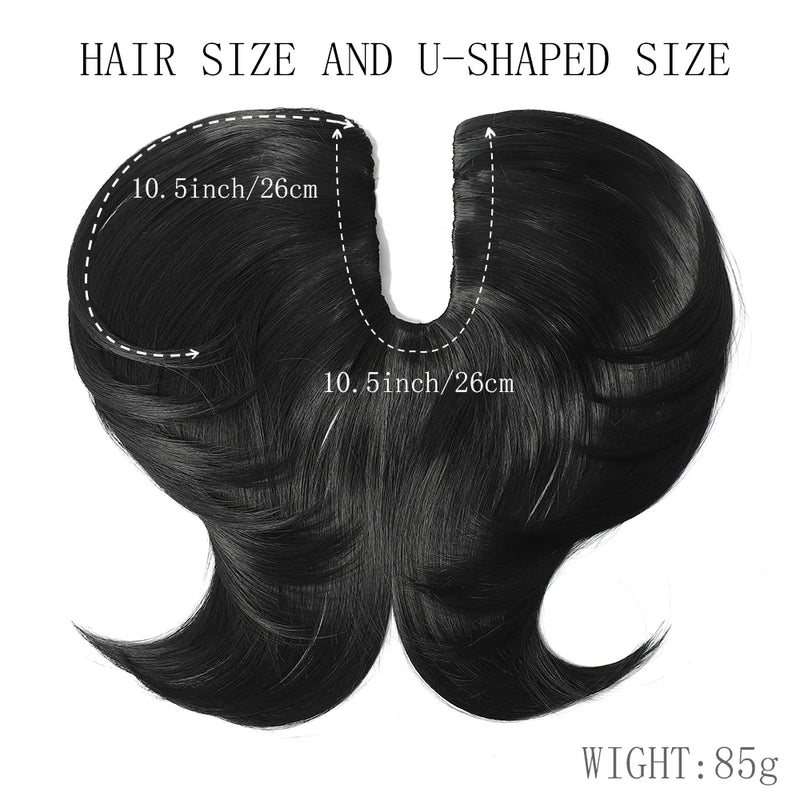 5 Clip U Part Synthetic Hair Wigs for Women Straight Wigs Natural Color Straight U-part wigs Hair Extension Clip