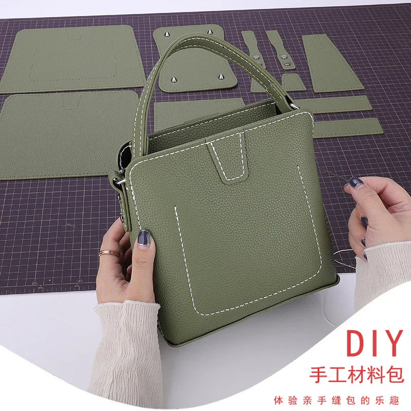 DIY Sewing Handmade Bag Set Shloulder Straps Customize Leather Bag Making Kit Hand Stitching Accessories for Women's Handbag