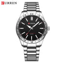 Curren 8452 prata branco presente quartzo homem de negócios relógio de pulso masculino relógio de quartzo simples luxo militar do exército à prova dwaterproof água relógio masculino
