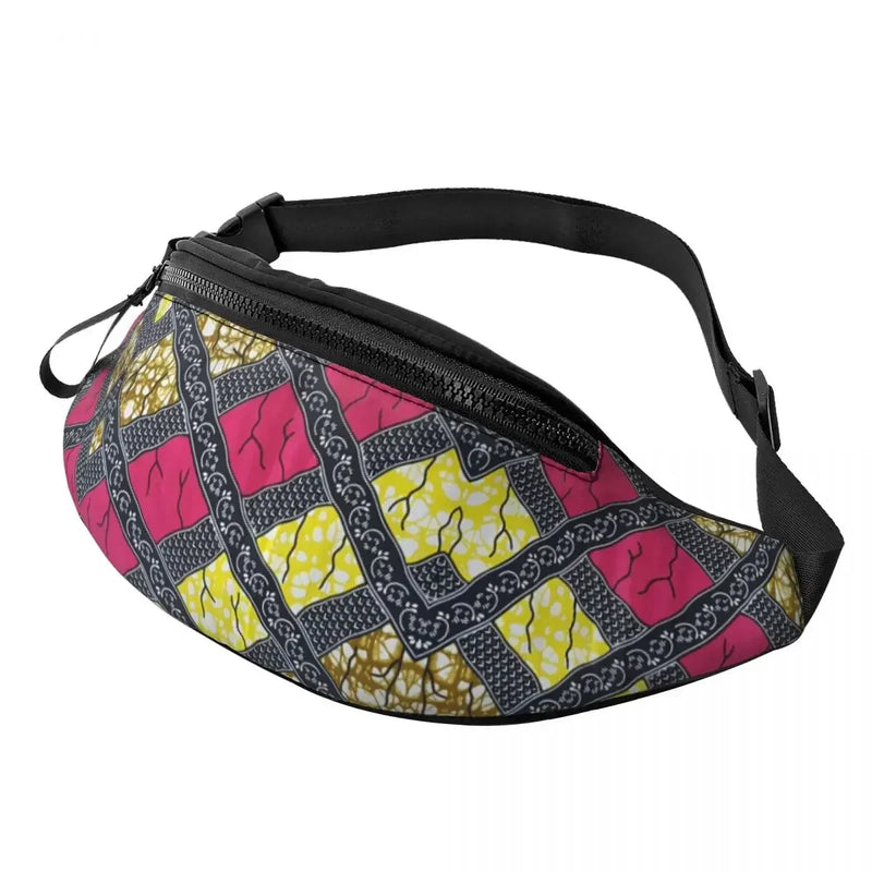 Colorful African Tribal Pattern Fanny Pack for Men Women Africa Ankara Print Crossbody Waist Bag Traveling Phone Money Pouch