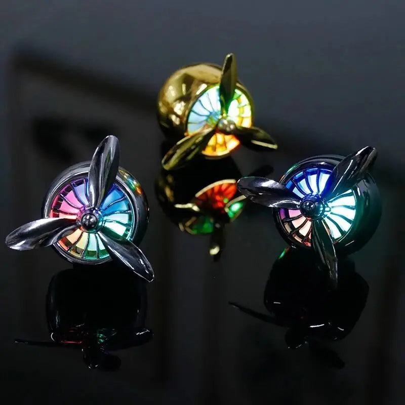 Car Conditioning Smell Air Freshener Alloy LED Auto Vent Outlet Perfume Clip Fresh Aromatherapy Fragrance Atmosphere Light New
