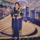 Desconto Vestido feminino chique e elegante, luxuoso, strass, elegante, africano, terno, vestido longo africano para mulheres