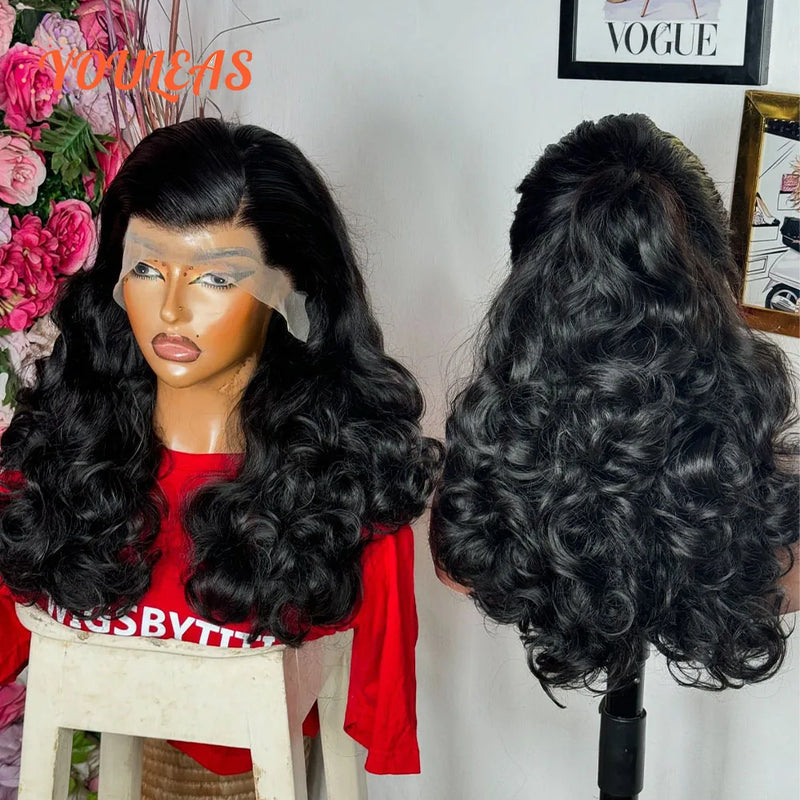 400% Density Wear And Go Glueless Wig Human Hair PrePlucked Bleached Knots Body Wave 13x6Transparent Lace Front Human Hair Wig