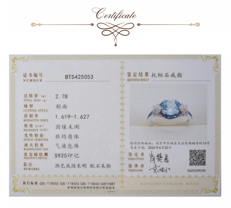 Potiy bonito redondo natural 1.5ct céu azul topázio halo anel para seu cocktail anel 925 prata esterlina para mulher pedras de aniversário diárias gi