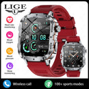 Lige 2025 relógio inteligente militar robusto masculino relógios ao ar livre lp68 à prova dwaterproof água 1.95 "al voz bt chamada homem smartwatch para android ios