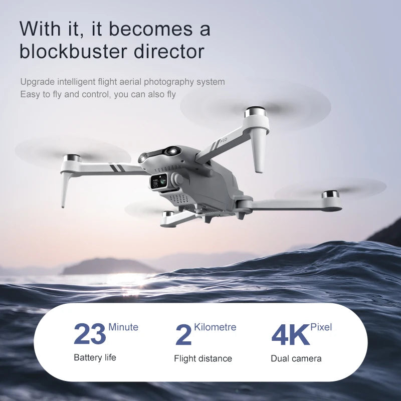 4drc f10 rc drone gps 6k hd câmera dupla grande angular 5g wifi fpv quadcopter sem escova dobrável evitar obstáculos aéreo uav 2km
