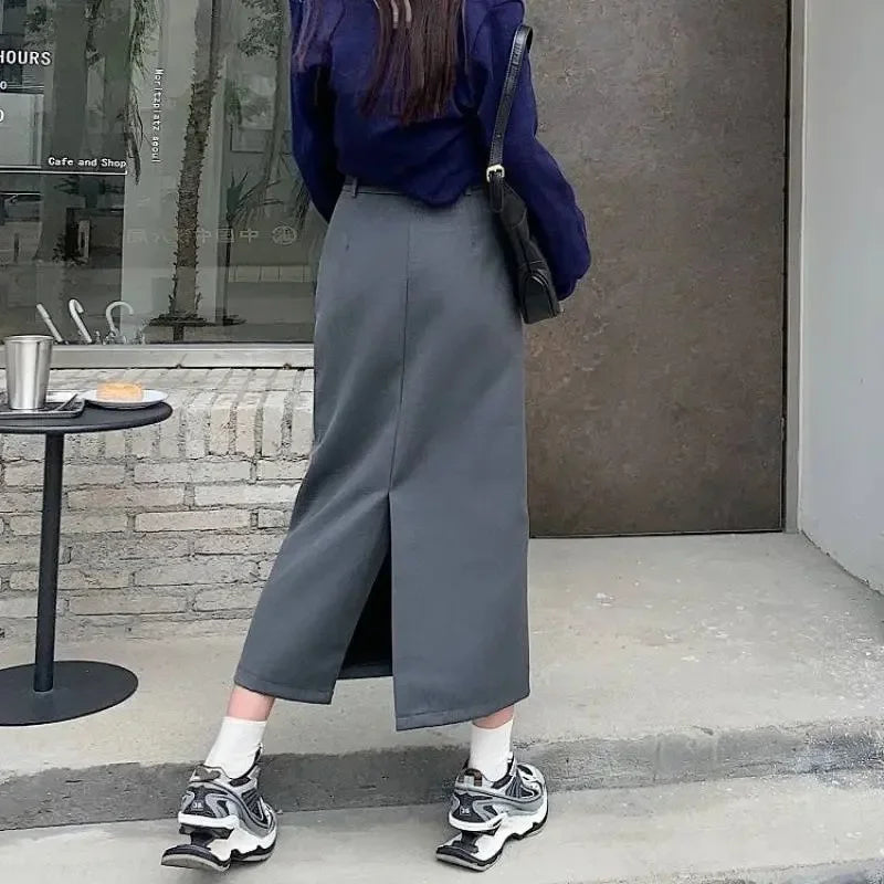 High-waisted Slimming Skirt For Women New Style Slim Fit Long Dress Side Slit Design Sensible Niche Fashion Smooths Silhouette