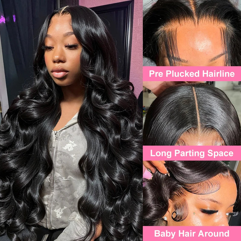 220 Density HD 32 36 Inch 13x4 Lace Front Wigs 13x6 Body Wave Lace Frontal Wig Water Waves Brazilian Wigs Pre Plucked Hairline