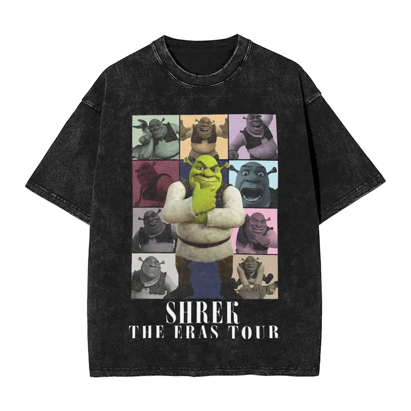 Swamped Shrek T Shirt Summer  Aesthetic T-Shirts Casual Trendy Cool Tshirt For Couple Short-Sleeved Design Top Tees