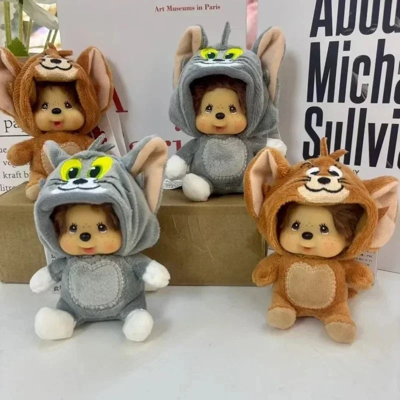 Monchhichi 15cm Dolls Blind Box Keychain Bag Pendants Hand Puppet Vinyl Plush Toys Tom&Jerry Girl Originality Gifts Decoration