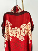 Vestido Kaftan de manga curta feminino, vestido maxi elegante com gola redonda com hijab, todo o padrão, roupas tamanho grande