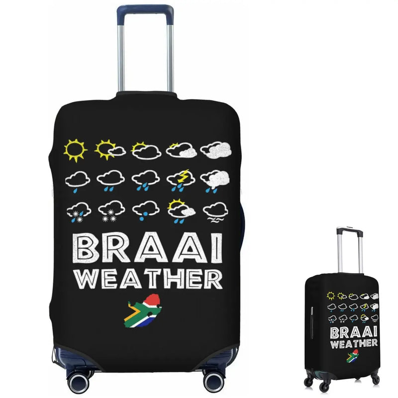 Braai Weather South Africa Style Suitcase Cover Protection Elastic Travel Luggage Protector Covers for 18-32 Inch