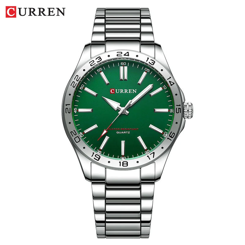 Curren 8452 prata branco presente quartzo homem de negócios relógio de pulso masculino relógio de quartzo simples luxo militar do exército à prova dwaterproof água relógio masculino