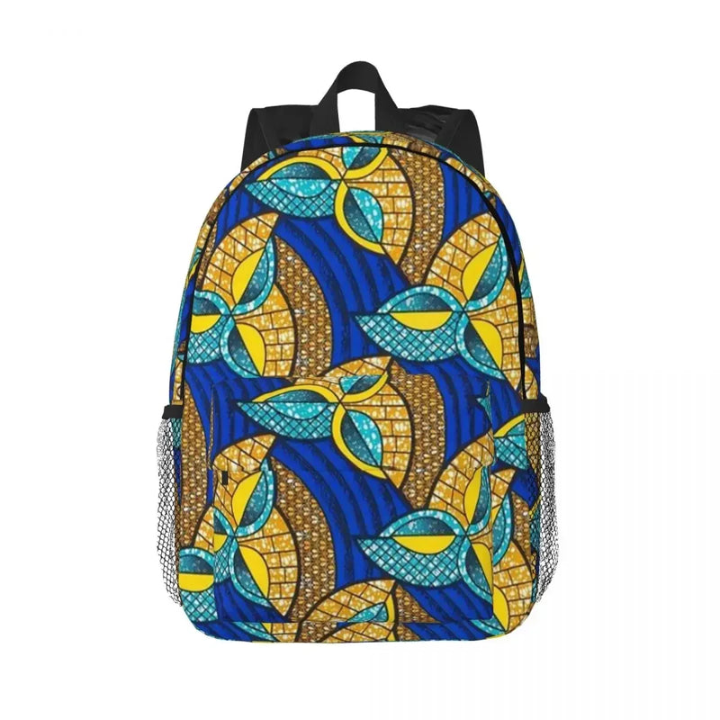 African Ankara Wax Print Backpack Student Boys Girls BookBag Children School Bag Computer Shoulder Bags for Men Women