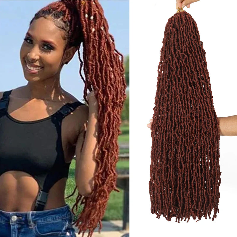 30 Inch Soft Locs Faux Locs Crochet Braiding Hair Synthetic Pre Looped Extensions for African Locks Hair 21 Strands/Pack