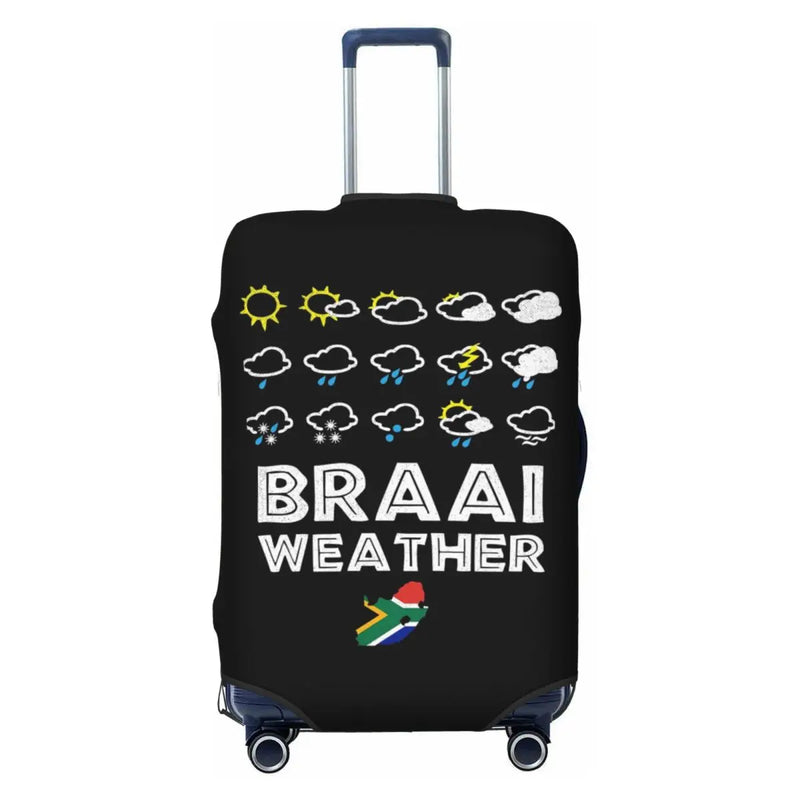 Braai Weather South Africa Style Suitcase Cover Protection Elastic Travel Luggage Protector Covers for 18-32 Inch