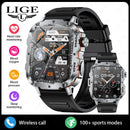 Lige 2025 relógio inteligente militar robusto masculino relógios ao ar livre lp68 à prova dwaterproof água 1.95 "al voz bt chamada homem smartwatch para android ios