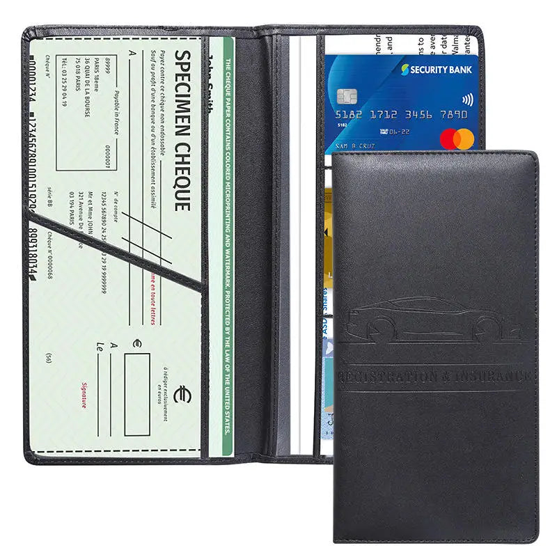 Car Registration Insurance Holder Leather Men's Driver's License Insurance Car Documents License Storage Bag Credit Card Holder