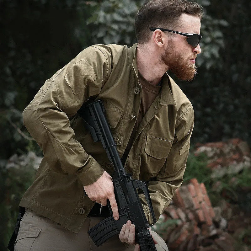 Military Tactical Long Sleeve Shirt Men Spring Soldiers Uniform Coats High Quality Multi-Pockets Cargo Shirts Camouflage Jakcet