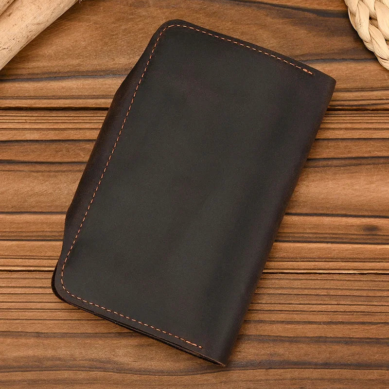 Luufan Crazy horse leather Men Long Wallet Genuine Leather Women Credit Card Holder Short Purse Hasp Business Male Clutch Wallet