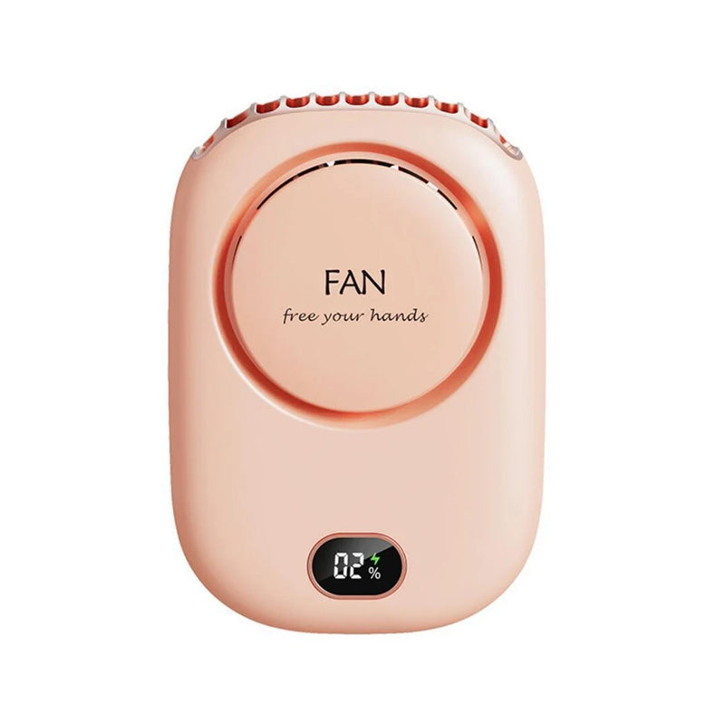 Ventilador portátil de pescoço suspenso, mini ventilador portátil, bateria, USB recarregável, refrigerador de ar de 3 velocidades para viagens ao ar livre, 2000mAh