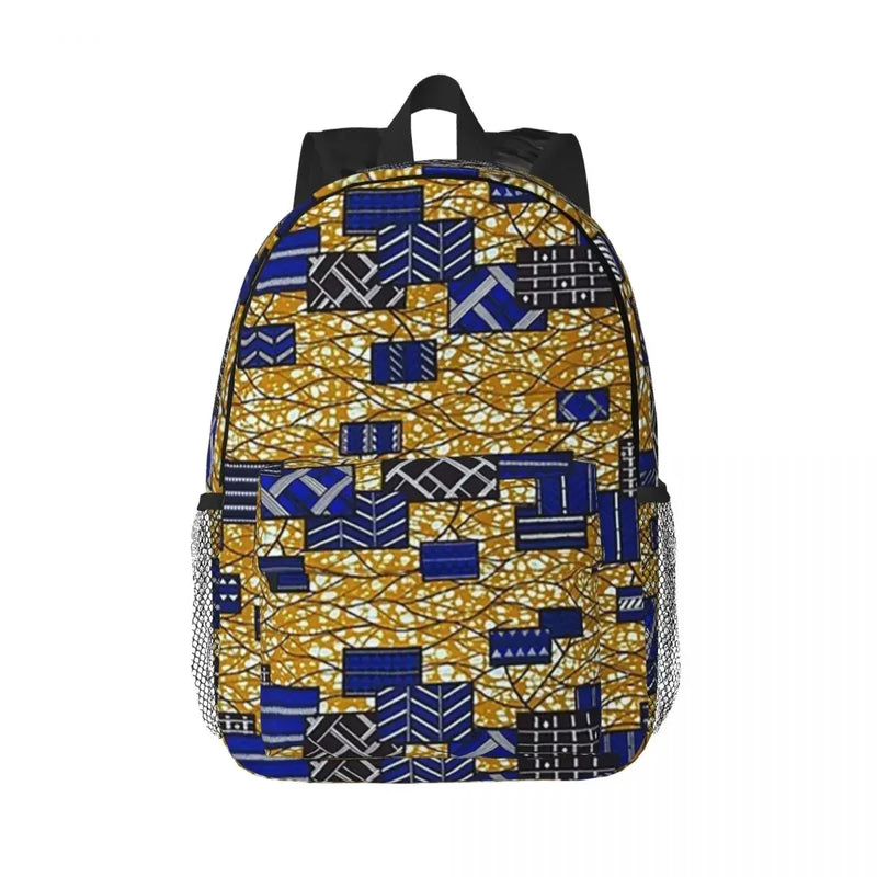 African Ankara Wax Print Backpack Student Boys Girls BookBag Children School Bag Computer Shoulder Bags for Men Women