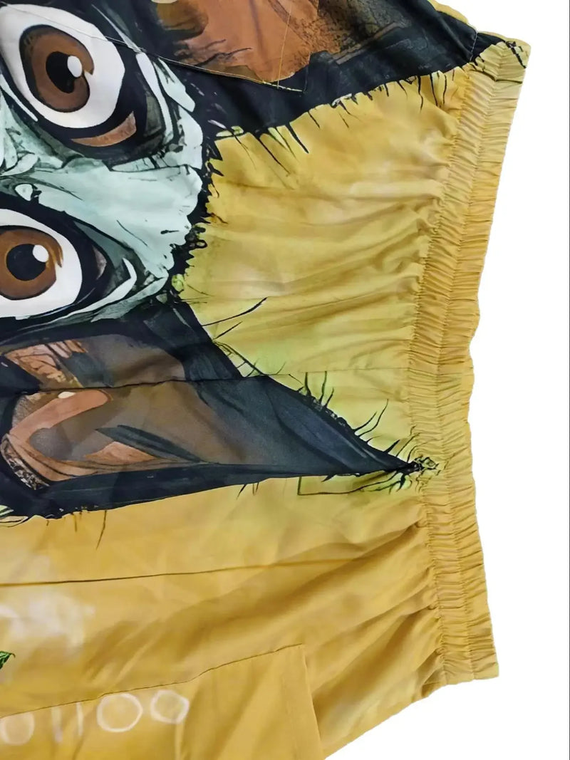 Plus size 1xl-5xl moda feminina floral impresso plissado perna larga calças de cintura alta feminino casual bolso solto calças compridas