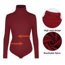 Body feminino de gola alta, manga comprida, modelador de barriga, controle de barriga, modelador de corpo, roupa de rua feminina, roupas quentes, outono inverno