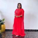 Conjunto maxi de duas peças para mulheres, vestidos longos casuais para senhoras, chiffon, roupa africana, novo