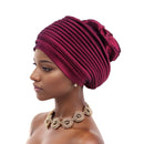 Multicamadas africano feminino turbante boné feminino cabeça envoltórios plissado auto gele boné headtie muçulmano festa headpiece