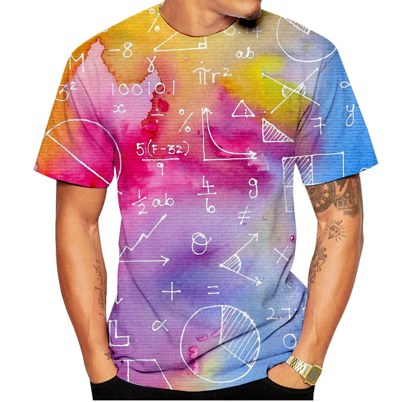 Mathematics Formula 3D Print T-Shirts Men Women Casual Fashion Short Sleeve T Shirt Oversized Harajuku Tees Tops Kids Clothing