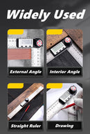 Escala detectora de régua de ângulo digital, 200/300/500mm, adequada para ferramentas de medição de marcenaria, ferramentas multifuncionais de alta precisão