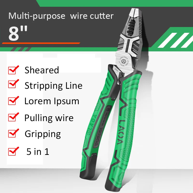 Laoa alicate de nariz agulha cortadores de fio de aço duro nariz longo descascamento terminal friso ferramentas manuais multifuncionais