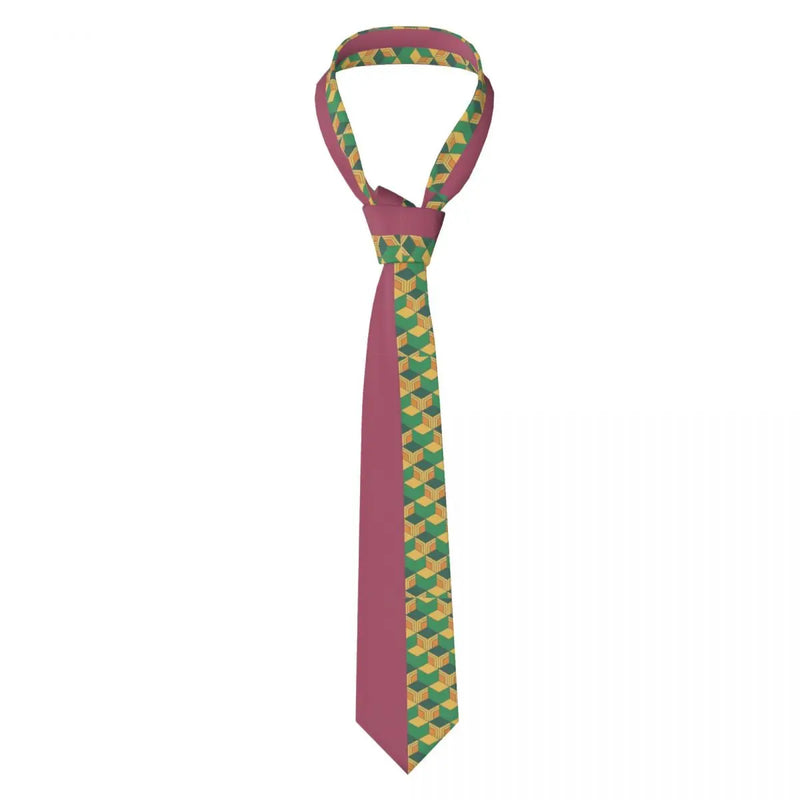 Demon Slayer Anime Necktie Men Women Fashion Polyester 8 cm Wide Neck Tie for Mens Accessories Cravat Wedding Accessories Office