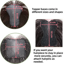 Adesivos de cabelo humano com gancho e laço, pasta mágica, toppers de cabelo para mulheres, sem clipe, cabelo humano, divisão intermediária, franja lateral de 10 polegadas