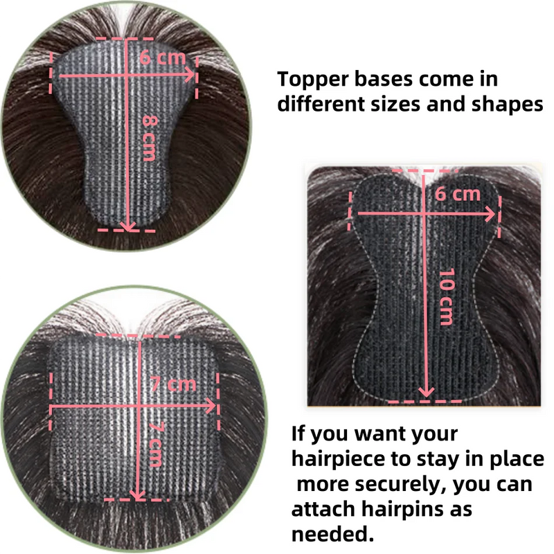 Adesivos de cabelo humano com gancho e laço, pasta mágica, toppers de cabelo para mulheres, sem clipe, cabelo humano, divisão intermediária, franja lateral de 10 polegadas