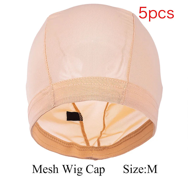 5pcs Wholesale DIY Wig Making Caps Black Mesh Cao Dome Cap Breathable Nylon Wig Hair Net Cap for Making Wig