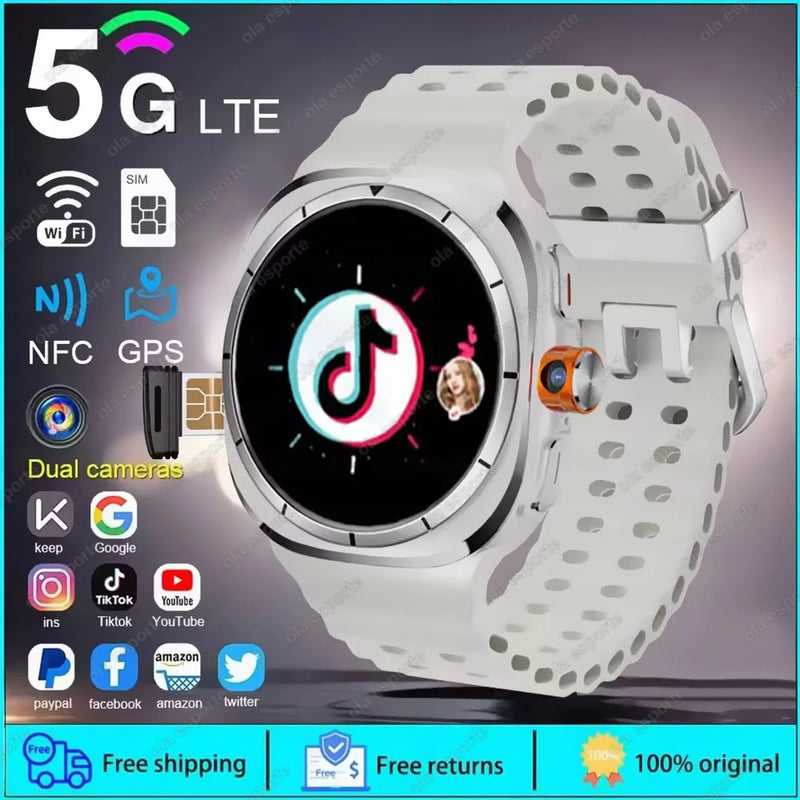 2025 novo relógio inteligente 4g/5g sim completo netcom wifi nfc gps 32gb relógios para homem 32gb de armazenamento câmera hd smartwatch para ios/android