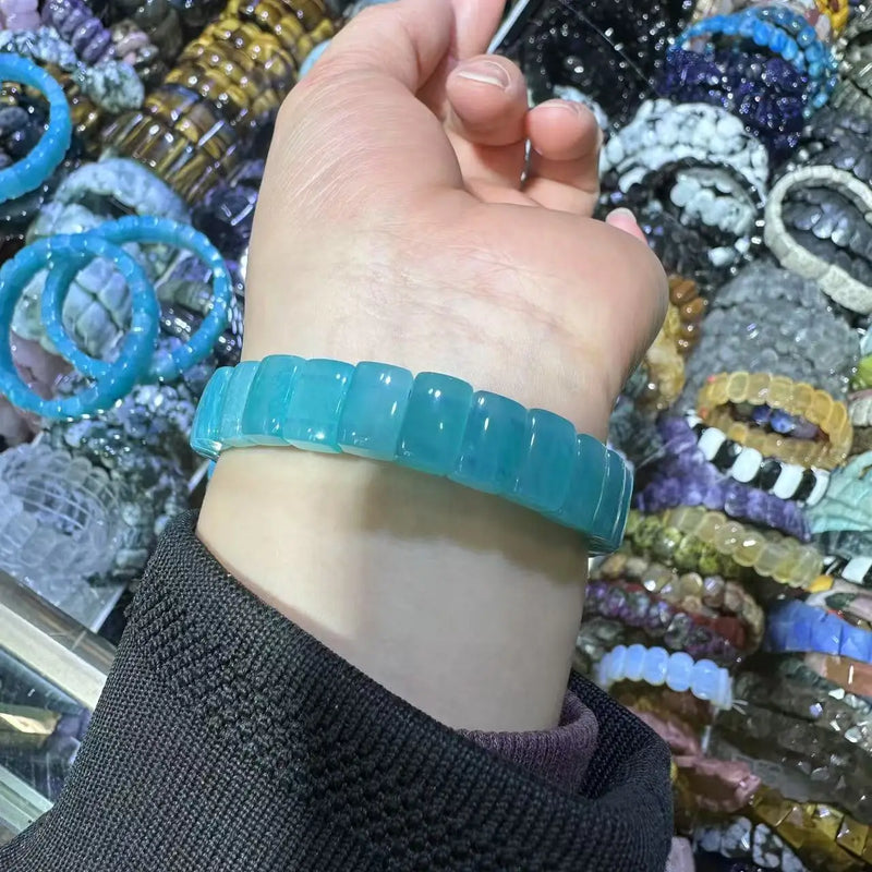 Blue Amazonite Stone Natural Gemstone Jewelry Bangle Bracelet for Woman for Man for Gift Wholesale !