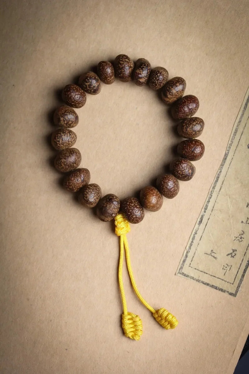 Original DIY Design Handmade Milled Lotus Seed Buddhist Beads Bracelet Woven Hand Chain Prayer Beads Jewelry Accessories