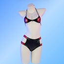 Meninas quentes conjunto de biquíni couro fetiche engrenagem cosplay roupa interior camisola role play roupas estudante lingerie fantasia erótica wear