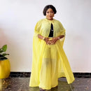 Conjunto maxi de duas peças para mulheres, vestidos longos casuais para senhoras, chiffon, roupa africana, novo