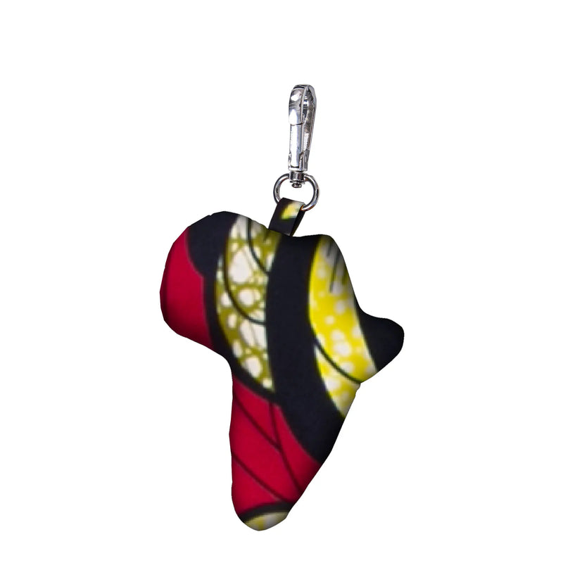 African Dashiki Lovely Ankara Fabric Keychain The Shape of The Map of Africa Key Chains School Bag Pendant Car Keyring Wyb1014