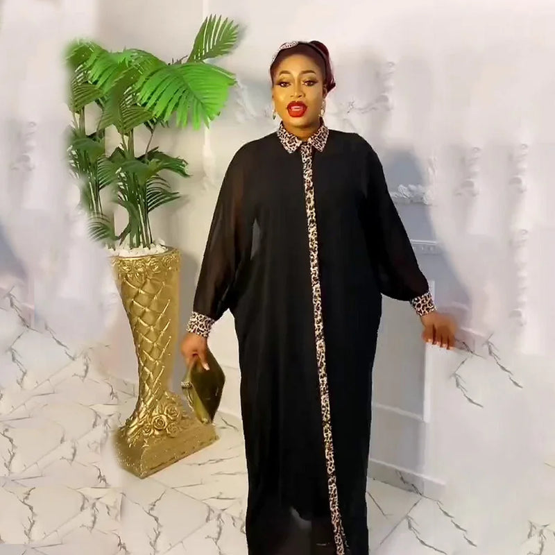 Manga comprida Chiffon Rhinestone Camisa Saia, cor sólida, Grupo Interno, 2023