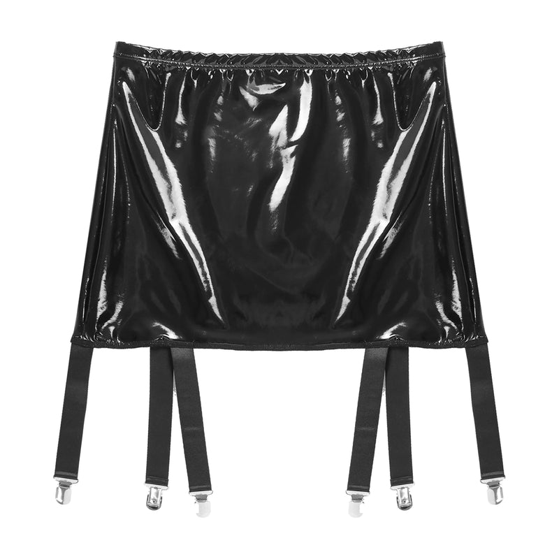 Ligas femininas de couro patente liga cinto suspensórios cintura alta roupa interior shorts para boate rave festa pólo dança traje