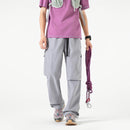 Calças de trabalho ao ar livre com design emendado estilo americano, calças compridas masculinas, calças largas soltas, calças esportivas casuais de perna reta