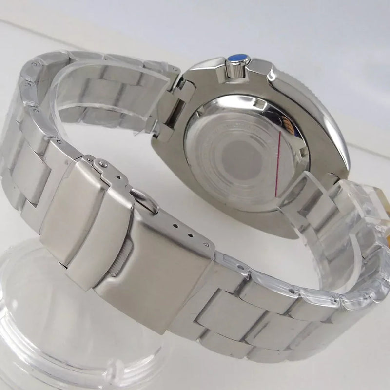 Tandorio NH35A Mother of Pearl White Black Dial Automaitc  Mens Watch Captain Mechanical 20Bar Silicone Strap Diving Lume Clock
