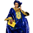 Vestidos africanos para mulher Bazin Riche bordado design vestido longo